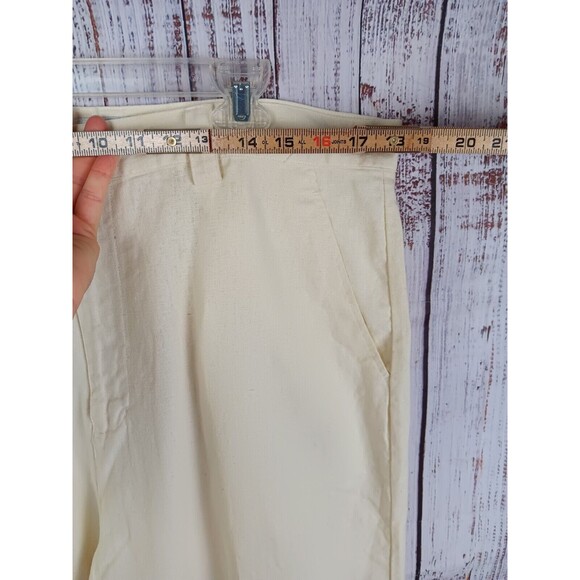 Pierre Garcia Shorts Pants Men's 38W Beige Relaxed Fit Linen Cotton Blend - Picture 2 of 9